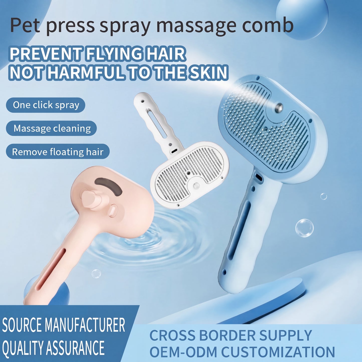 Pet Press Spray Massage Comb