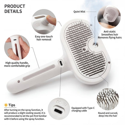 Pet Press Spray Massage Comb